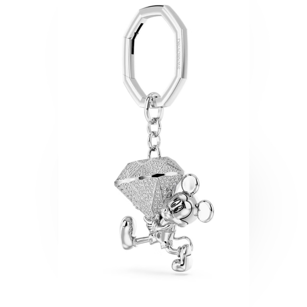 Schabowski, Disney Mickey Mouse key ring. White, Rhodium plated